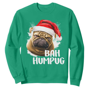 Funny Christmas Pug Dog Sweatshirt Bah Humpug Humbug Cute Pet TS11 Irish Green Print Your Wear
