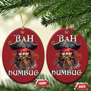 Funny Bah Humbug Xmas Pirate Christmas Ornament TS11 Oval Red Print Your Wear