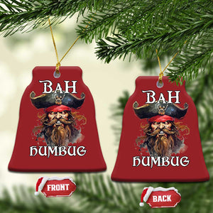Funny Bah Humbug Xmas Pirate Christmas Ornament TS11 Bell Flake Red Print Your Wear