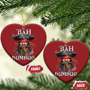 Funny Bah Humbug Xmas Pirate Christmas Ornament TS11 Heart Red Print Your Wear