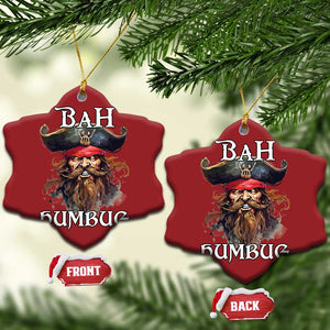Funny Bah Humbug Xmas Pirate Christmas Ornament TS11 Snow Flake Red Print Your Wear