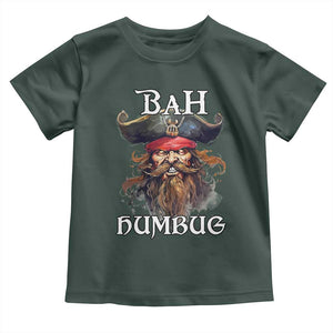 Funny Bah Humbug Christmas Pirate Toddler T Shirt TS11 Dark Forest Green Print Your Wear