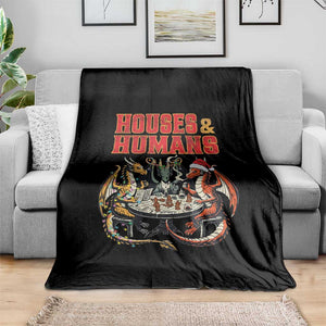 Funny Rpg Christmas Game Throw Blanket Houses And Humans Tabletop Game Xmas Dragon TS11 Print Your Wear
