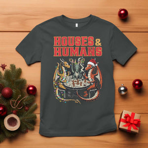 Funny Rpg Christmas Game T Shirt Houses And Humans Tabletop Game Xmas Dragon TS11 Dark Heather Print Your Wear