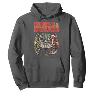 Funny Rpg Christmas Game Hoodie Houses And Humans Tabletop Game Xmas Dragon TS11 Dark Heather Print Your Wear