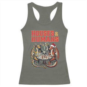 Funny Rpg Christmas Game Racerback Tank Top Houses And Humans Tabletop Game Xmas Dragon TS11 Military Green Print Your Wear