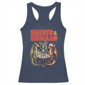 Funny Rpg Christmas Game Racerback Tank Top Houses And Humans Tabletop Game Xmas Dragon TS11 Navy Print Your Wear