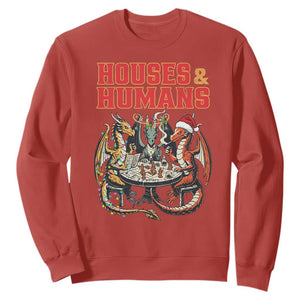 Funny Rpg Christmas Game Sweatshirt Houses And Humans Tabletop Game Xmas Dragon TS11 Red Print Your Wear