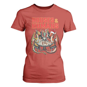 Funny Rpg Christmas Game T Shirt For Women Houses And Humans Tabletop Game Xmas Dragon TS11 Red Print Your Wear