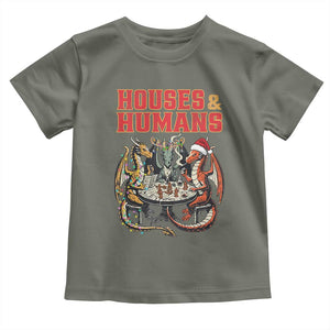 Funny Rpg Christmas Game Toddler T Shirt Houses And Humans Tabletop Game Xmas Dragon TS11 Military Green Print Your Wear