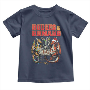 Funny Rpg Christmas Game Toddler T Shirt Houses And Humans Tabletop Game Xmas Dragon TS11 Navy Print Your Wear