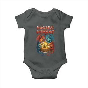 Gaming Houses and Humans Baby Onesie Funny Rpg Parody Gamer TS11 Dark Heather Print Your Wear