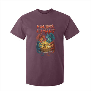 Gaming Houses and Humans T Shirt For Kid Funny Rpg Parody Gamer TS11 Maroon Print Your Wear