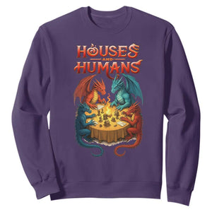 Gaming Houses and Humans Sweatshirt Funny Rpg Parody Gamer TS11 Purple Print Your Wear