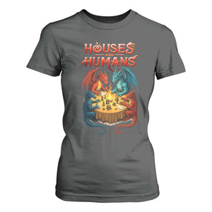 Gaming Houses and Humans T Shirt For Women Funny Rpg Parody Gamer TS11 Dark Heather Print Your Wear
