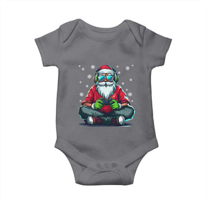 Funny Christmas Gamer Santa Claus Game Controller Baby Onesie TS11 Charcoal Print Your Wear