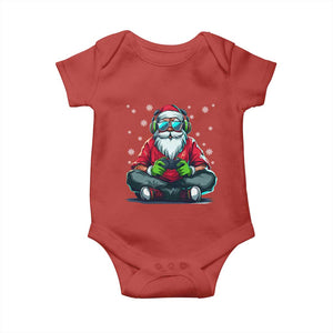 Funny Christmas Gamer Santa Claus Game Controller Baby Onesie TS11 Red Print Your Wear