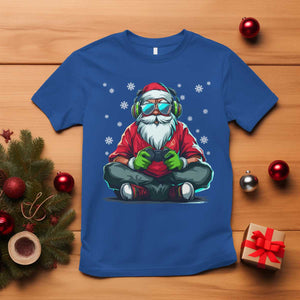 Funny Christmas Gamer Santa Claus Game Controller T Shirt TS11 Royal Blue Print Your Wear