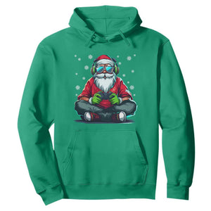 Funny Christmas Gamer Santa Claus Game Controller Hoodie TS11 Irish Green Print Your Wear