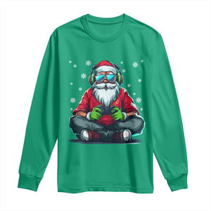 Funny Christmas Gamer Santa Claus Game Controller Long Sleeve Shirt TS11 Irish Green Print Your Wear