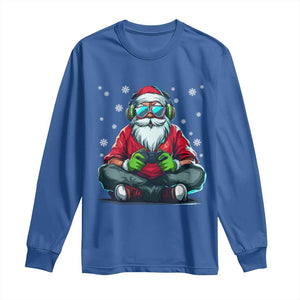 Funny Christmas Gamer Santa Claus Game Controller Long Sleeve Shirt TS11 Royal Blue Print Your Wear