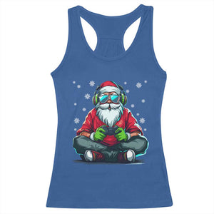 Funny Christmas Gamer Santa Claus Game Controller Racerback Tank Top TS11 Royal Blue Print Your Wear
