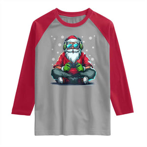 Funny Christmas Gamer Santa Claus Game Controller Raglan Shirt TS11 Sport Gray Red Print Your Wear