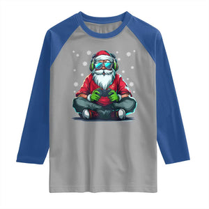 Funny Christmas Gamer Santa Claus Game Controller Raglan Shirt TS11 Sport Gray Royal Print Your Wear