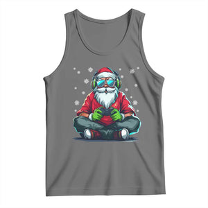 Funny Christmas Gamer Santa Claus Game Controller Tank Top TS11 Black Heather Print Your Wear