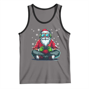Funny Christmas Gamer Santa Claus Game Controller Tank Top TS11 Deep Heather Black Print Your Wear
