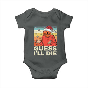 Funny Christmas Rpg Gamer Baby Onesie Guess l Will Die Retro Dice Santa Hat TS11 Dark Heather Print Your Wear
