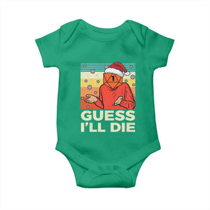 Funny Christmas Rpg Gamer Baby Onesie Guess l Will Die Retro Dice Santa Hat TS11 Irish Green Print Your Wear