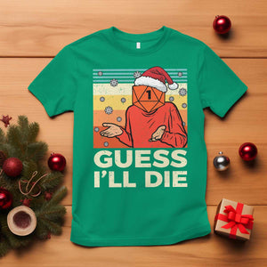 Funny Christmas Rpg Gamer T Shirt Guess l Will Die Retro Dice Santa Hat TS11 Irish Green Print Your Wear