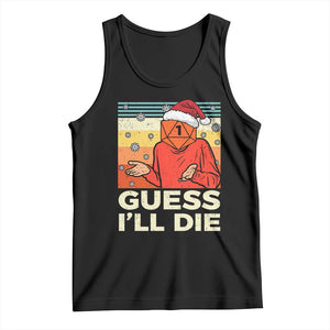 Funny Christmas Rpg Gamer Tank Top Guess l Will Die Retro Dice Santa Hat - Print Your Wear