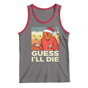 Funny Christmas Rpg Gamer Tank Top Guess l Will Die Retro Dice Santa Hat TS11 Deep Heather Red Print Your Wear