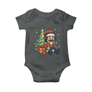 Funny Christmas Video Game Nutcracker Xmas Tree Gamer Baby Onesie TS11 Dark Heather Print Your Wear