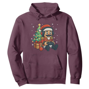 Funny Christmas Video Game Nutcracker Xmas Tree Gamer Hoodie TS11 Maroon Print Your Wear