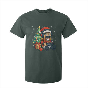 Funny Christmas Video Game Nutcracker Xmas Tree Gamer T Shirt For Kid TS11 Dark Forest Green Print Your Wear