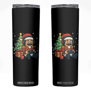 Funny Christmas Video Game Nutcracker Xmas Tree Gamer Skinny Tumbler TS11 Black Print Your Wear