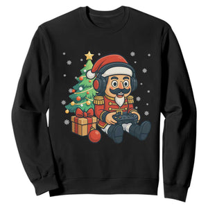 Funny Christmas Video Game Nutcracker Xmas Tree Gamer Sweatshirt TS11 Black Print Your Wear