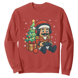 Funny Christmas Video Game Nutcracker Xmas Tree Gamer Sweatshirt TS11 Red Print Your Wear