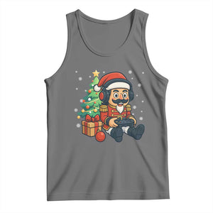 Funny Christmas Video Game Nutcracker Xmas Tree Gamer Tank Top TS11 Black Heather Print Your Wear