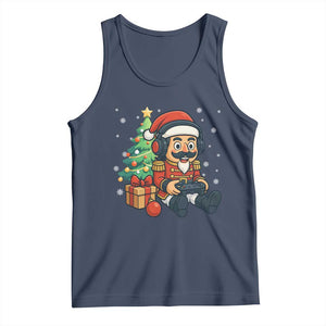 Funny Christmas Video Game Nutcracker Xmas Tree Gamer Tank Top TS11 Navy Print Your Wear