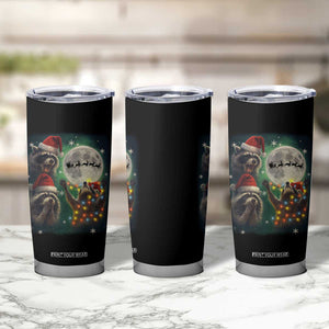 Funny Three Raccoons With The Moon Christmas Tumbler Cup Santa Sleigh TS11 Print Your Wear