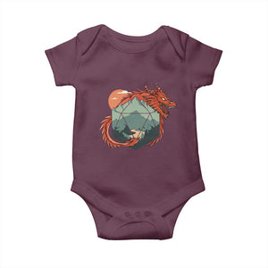 Funny Dragon Tabletop RPG Dice Game Baby Onesie TS11 Maroon Print Your Wear