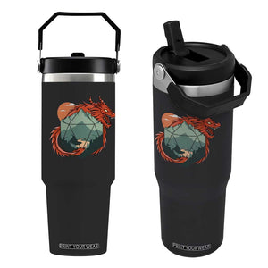 Funny Dragon Tabletop RPG Dice Game Flip Straw Tumbler TS11 One Size: 30 oz Black Print Your Wear