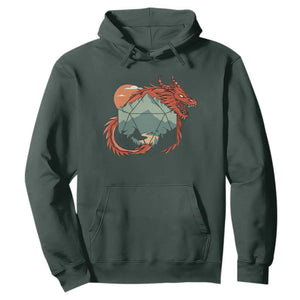 Funny Dragon Tabletop RPG Dice Game Hoodie TS11 Dark Forest Green Print Your Wear