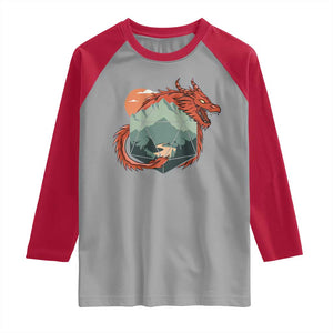 Funny Dragon Tabletop RPG Dice Game Raglan Shirt TS11 Sport Gray Red Print Your Wear