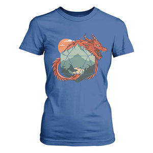 Funny Dragon Tabletop RPG Dice Game T Shirt For Women TS11 Royal Blue Print Your Wear