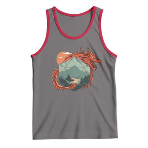 Funny Dragon Tabletop RPG Dice Game Tank Top TS11 Deep Heather Red Print Your Wear